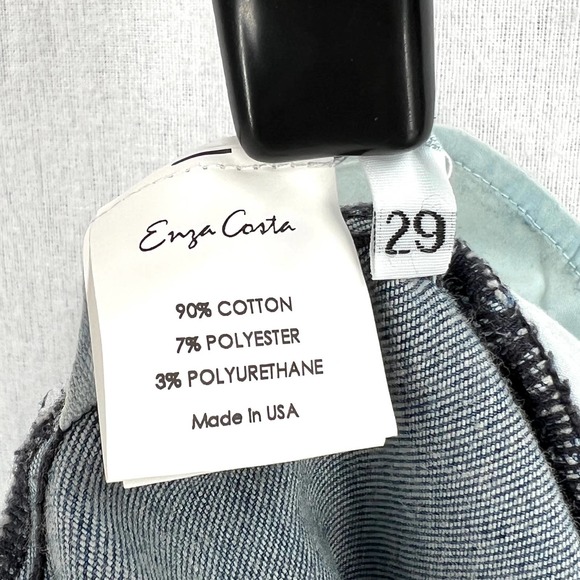 ENZA COSTA Pants Womens 29 Blue Straight Leg Denim Trouser Pant High Rise NEW - Picture 10 of 16